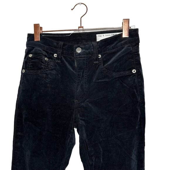 rag & bone 10 Inch Capri Pants Size 25 Black Velvet Cropped New Flawed - Picture 3 of 12
